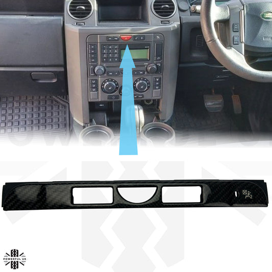 Hazard Switch Fascia Trim Panel in Carbon Fibre for Land Rover Discovery 3