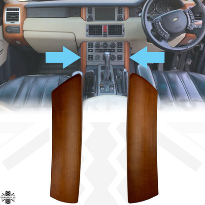 Centre Console Dash Pillar Cherry Wood for Range Rover L322 - Pair