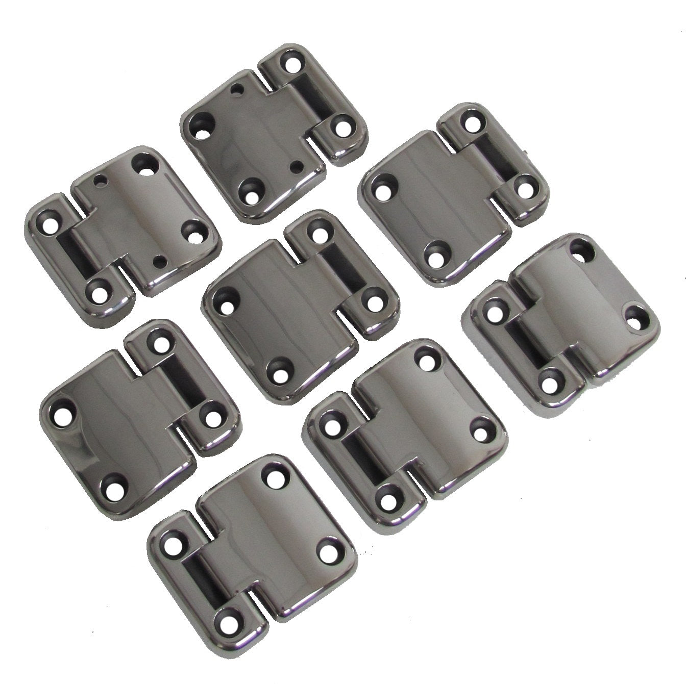 Door Hinge Kit - Polished Stainless Steel - 4 Door - for Land Rover Defender