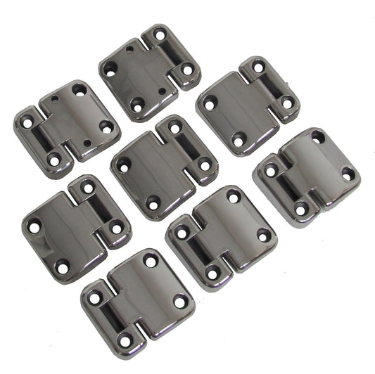 Door Hinge Kit - Polished Stainless Steel - 4 Door - for Land Rover Defender