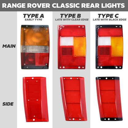 Rear Light Lens for Range Rover Classic - Main Lens - Early Type - Left Side