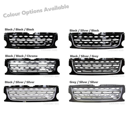 Front Grille for Land Rover Discovery 3 - Disco 4 look - Grey / Silver / Silver