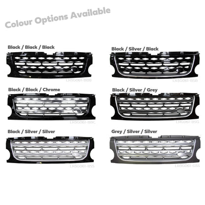 Front Grille for Land Rover Discovery 3 - Disco 4 look - Black / Black / Chrome
