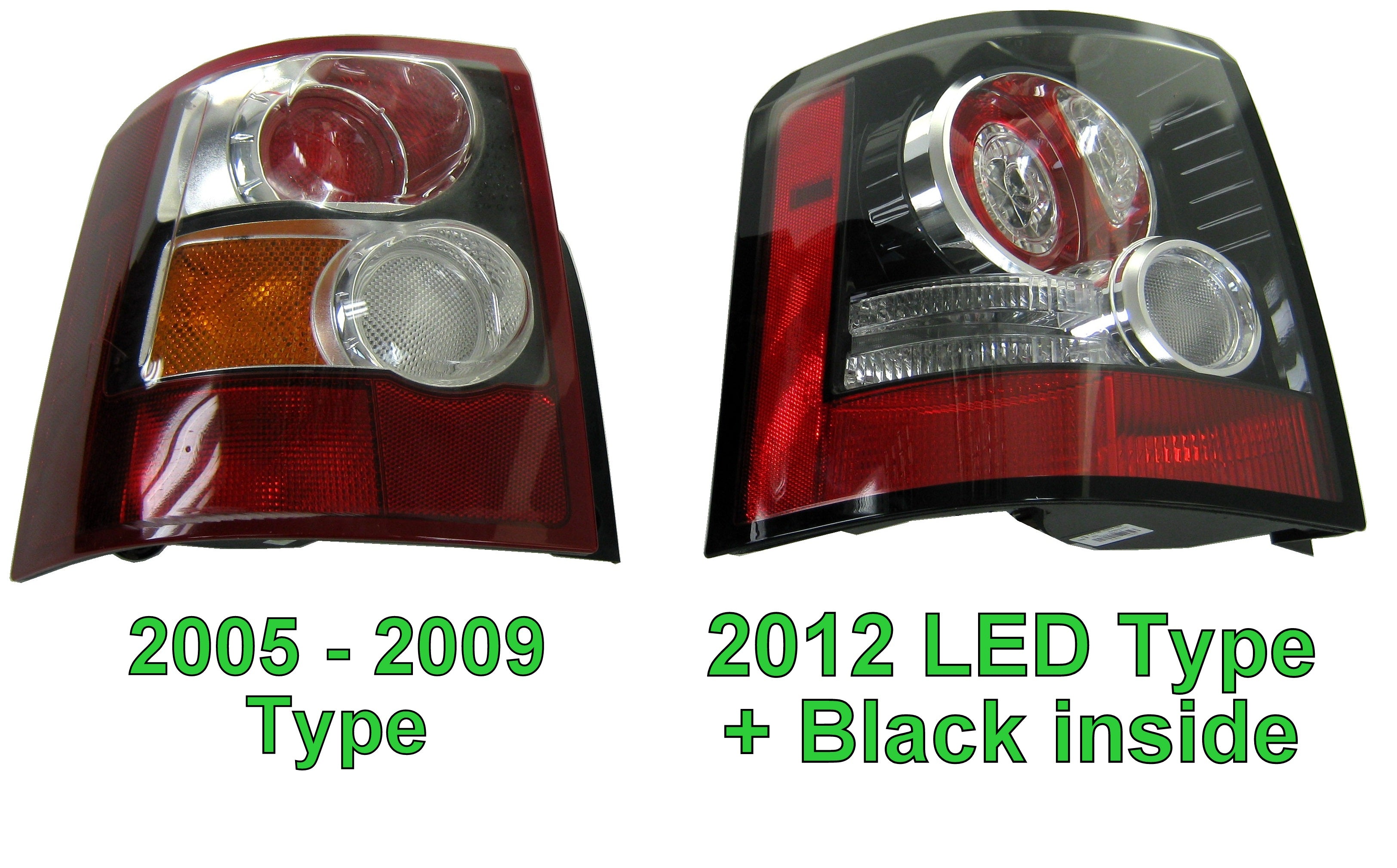 Pair Of Rear Tail Lights For Land Rover Range Rover Sport 2005-2013 – Black/Clear
