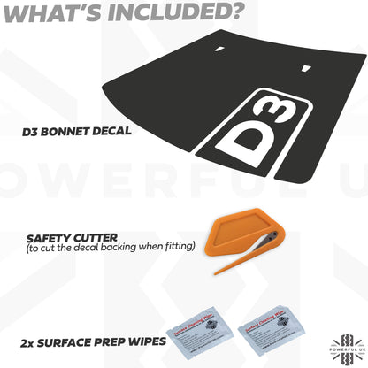 Anti-Reflective Bonnet Graphic - D3 for Land Rover Discovery 3