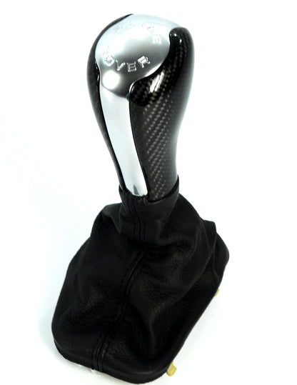 Gear Knob for Range Rover L322 - Black Carbon + Chrome Insert