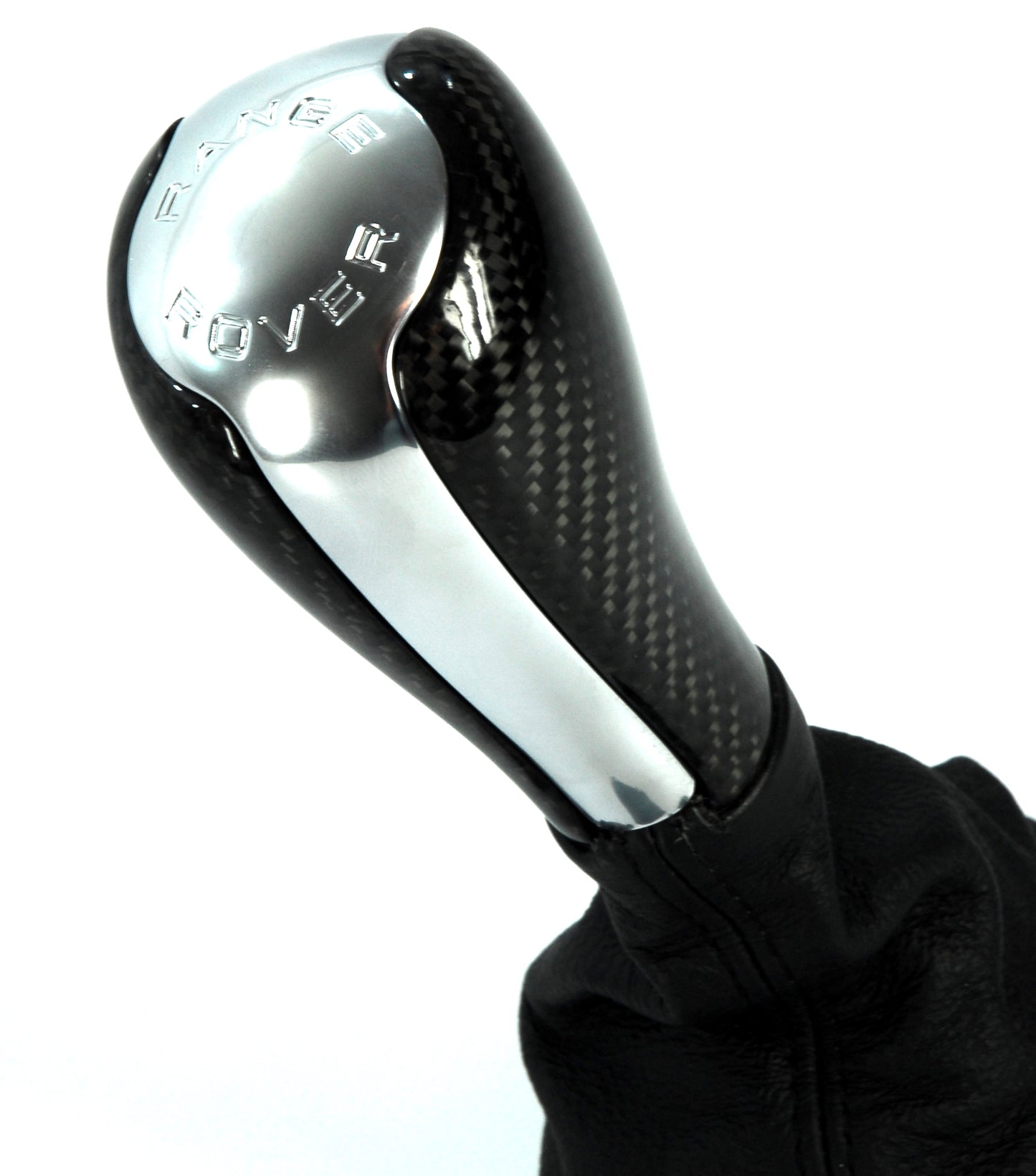 Gear Knob for Range Rover L322 - Black Carbon + Chrome Insert