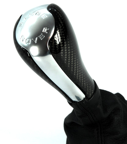 Gear Knob for Range Rover L322 - Black Carbon + Chrome Insert