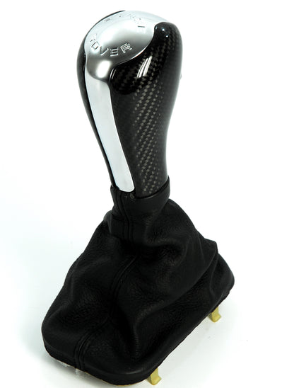 Gear Knob for Range Rover L322 - Black Carbon + Chrome Insert