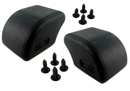 Front Bumper Rubber End Caps + Fitting Kit for Land Rover Defender