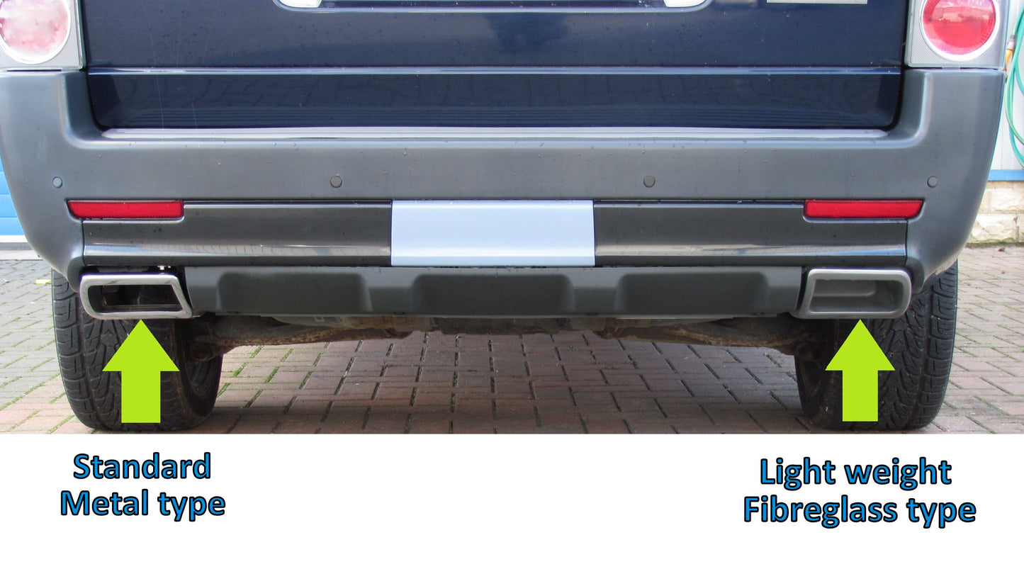 Dummy Exhaust Tailpipes for Range Rover L322 "Exterior Design Pack"  Rear Bumper  - GPR