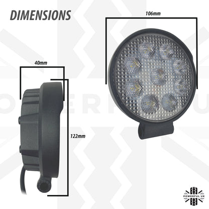 Hella 4" Round Work Spot Light R1500 LED - 2pc