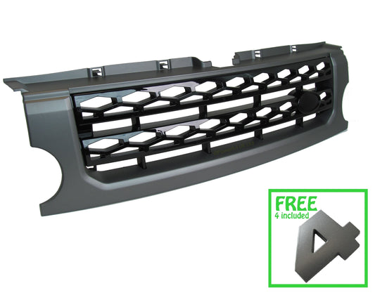 Front Grille for Land Rover Discovery 3 - Disco 4 look Grey / Black
