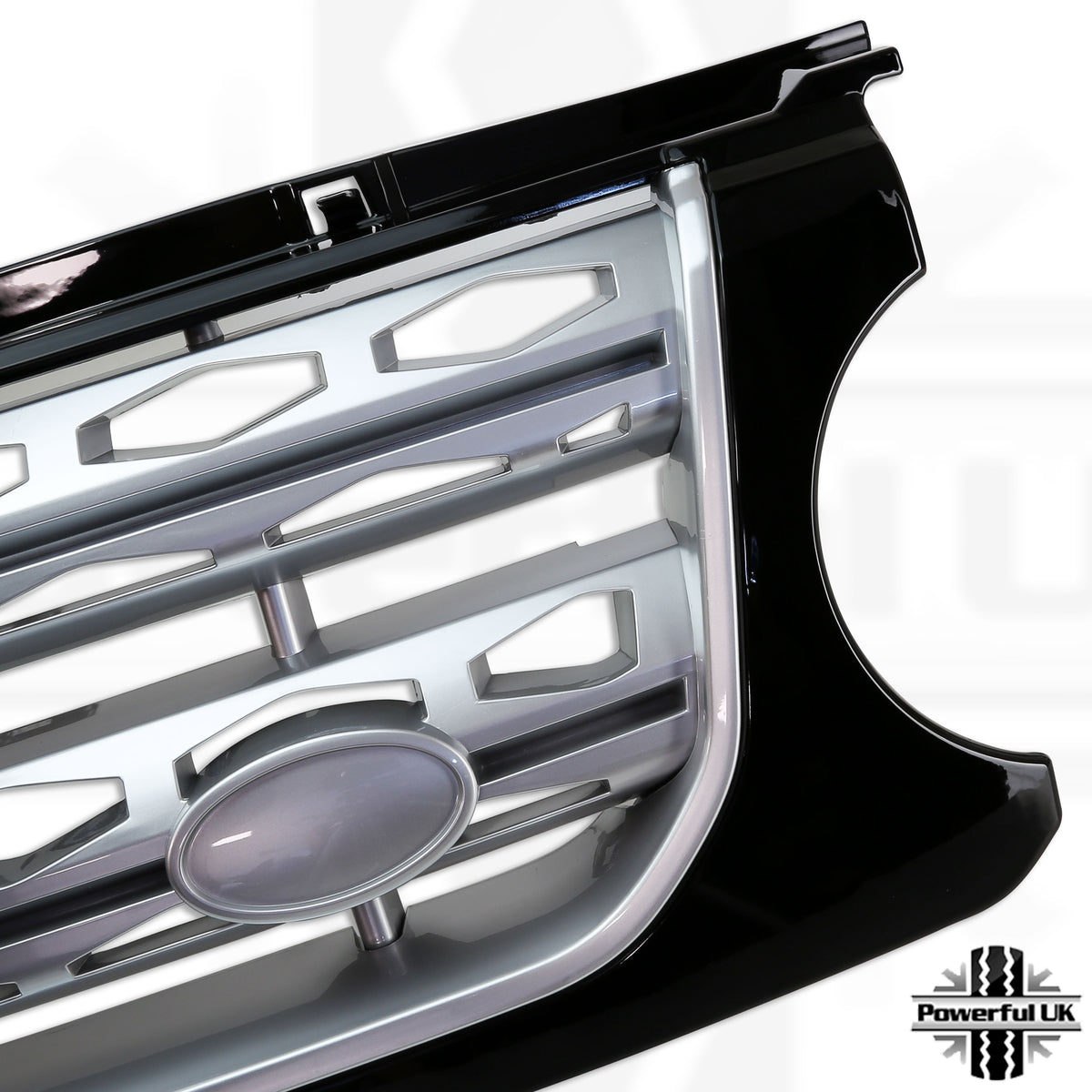 Front Grille "facelift look" - Black / Silver / Silver - for early Land Rover Discovery 4