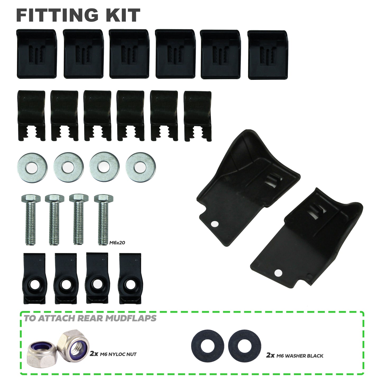 Mudflap kit Front+Rear 4 pc for Land Rover Discovery 5