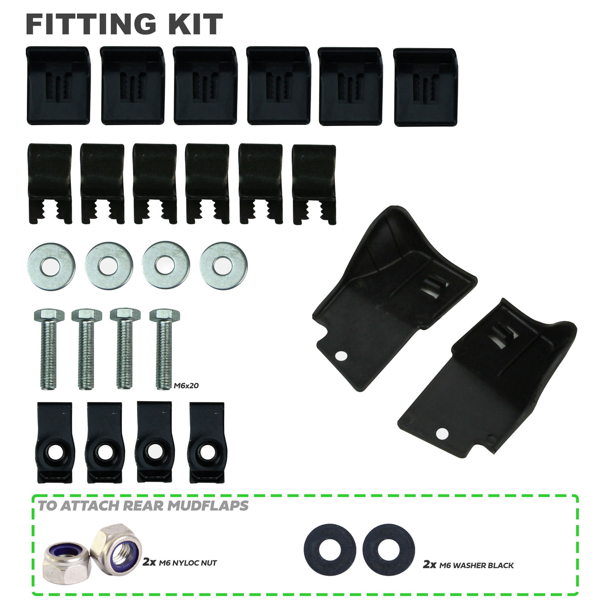 Mudflap kit Front+Rear 4 pc for Land Rover Discovery 5