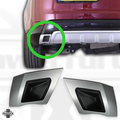 Rear bumper Twin Exhaust trims in Silver for Land Rover Discovery 5 (2017-20) HSE dynamic