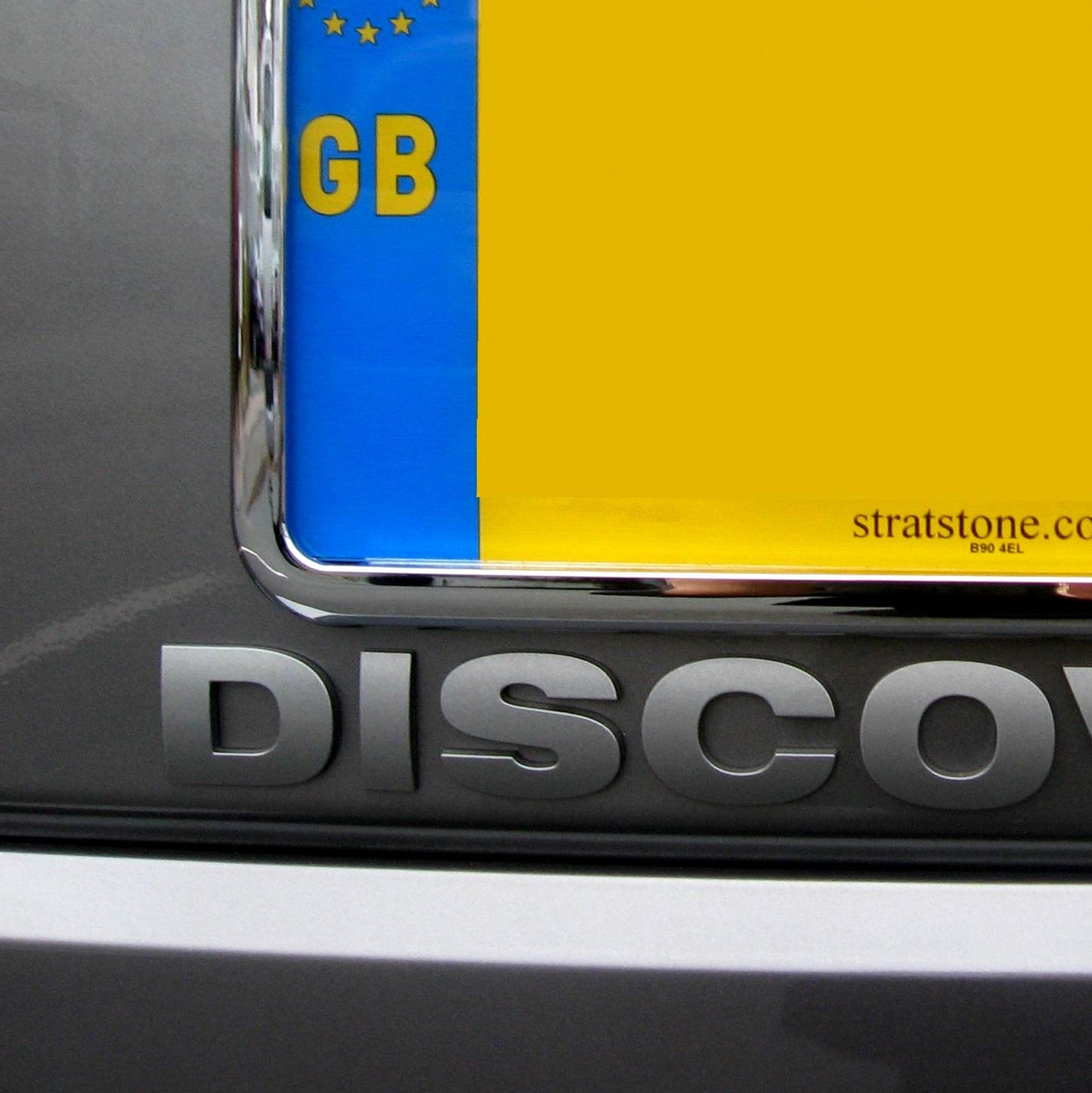 Square Rear Number Plate Surround for Land Rover Discovery 1 & 2 - Chrome