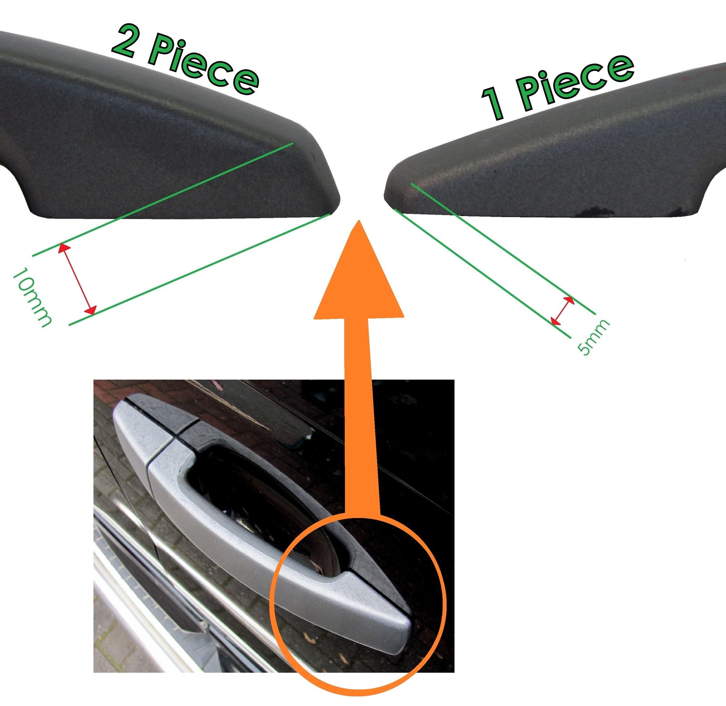 Door Handle Covers for Land Rover Freelander 2 fitted with 2 pc Handles  - Chrome