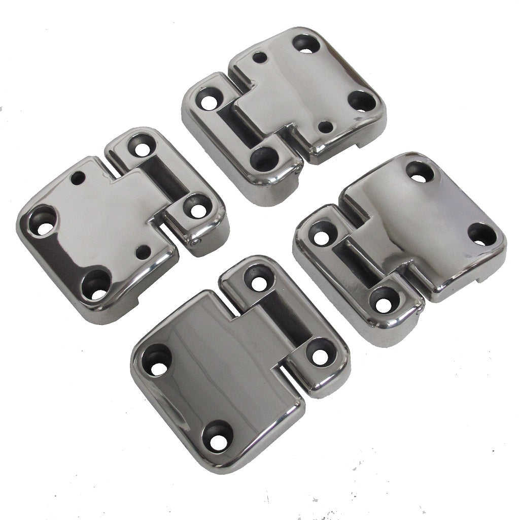 Door Hinge Kit - Polished Stainless Steel - 2 Door - for Land Rover Defender