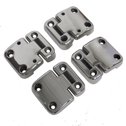 Door Hinge Kit - Polished Stainless Steel - 2 Door - for Land Rover Defender