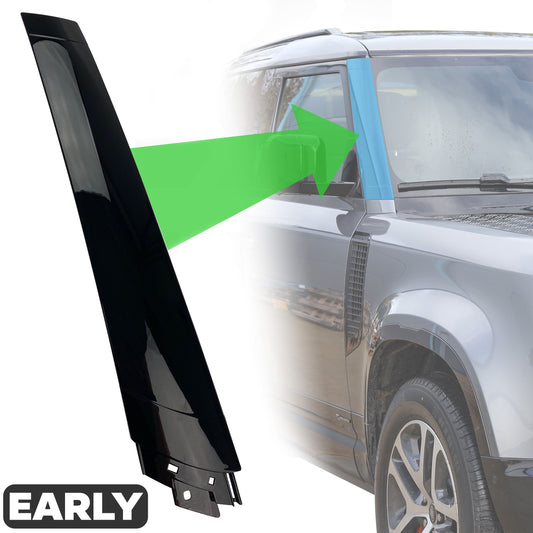A Pillar Windscreen Finisher in Gloss Black for Land Rover Defender L663 - RIGHT (Early Type)