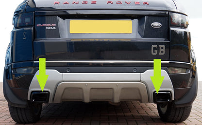 Exhaust Tips for Range Rover Evoque Dynamic - Black Finish