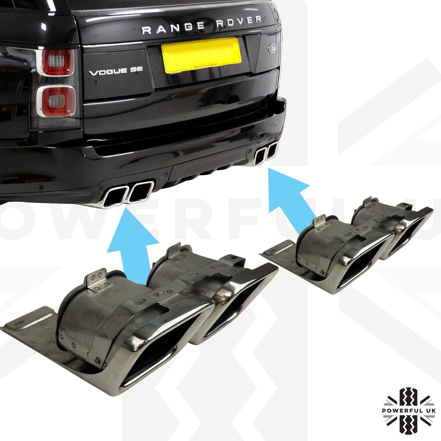 Genuine SVO Rear Quad Dummy Exhaust Tips for Range Rover L405