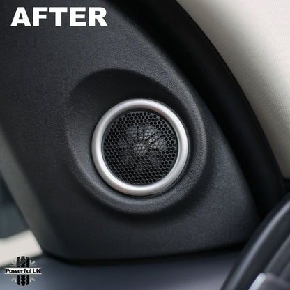 Interior Door Speaker Trim kit (2pc) in Silver for Land Rover Freelander 2