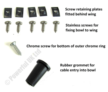 Classic Mini Full Crystal Headlight Upgrade kit (Lamps + Bowls + Bulbs ) - RHD