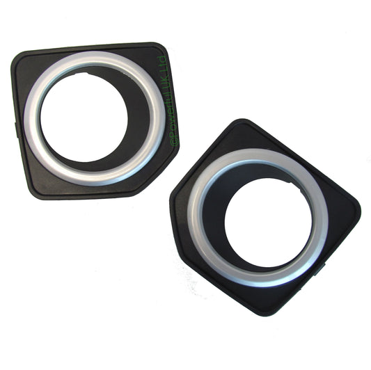 Front Bumper Fog Lamp Covers in Silver for Land Rover Freelander 2 2012 - PAIR