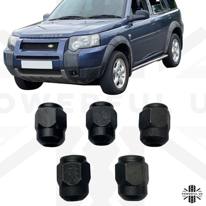 5pc Black Wheel Nut kit for Land Rover Freelander 1