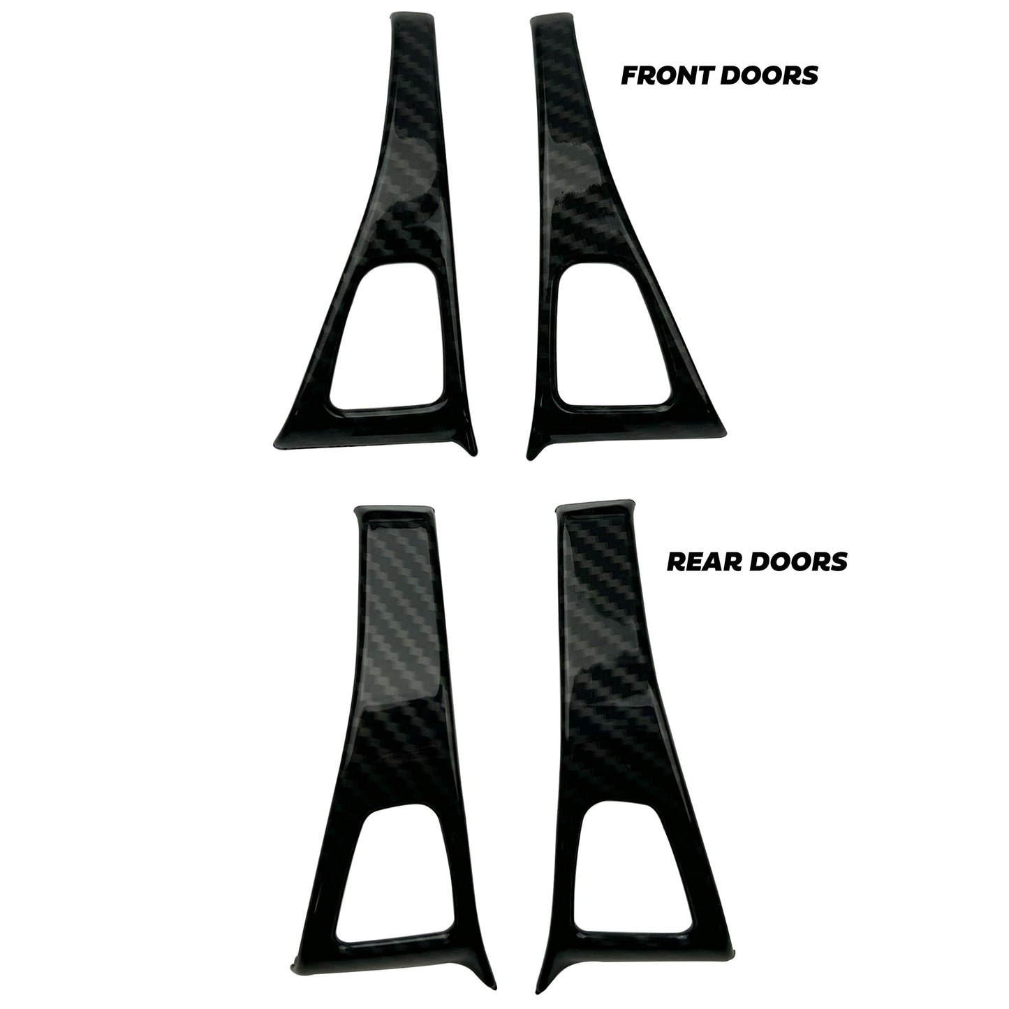 Door Button Surrounds Trim in Carbon Fibre for Tesla Model 3