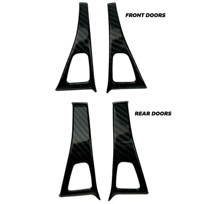 Door Button Surrounds Trim in Carbon Fibre for Tesla Model 3