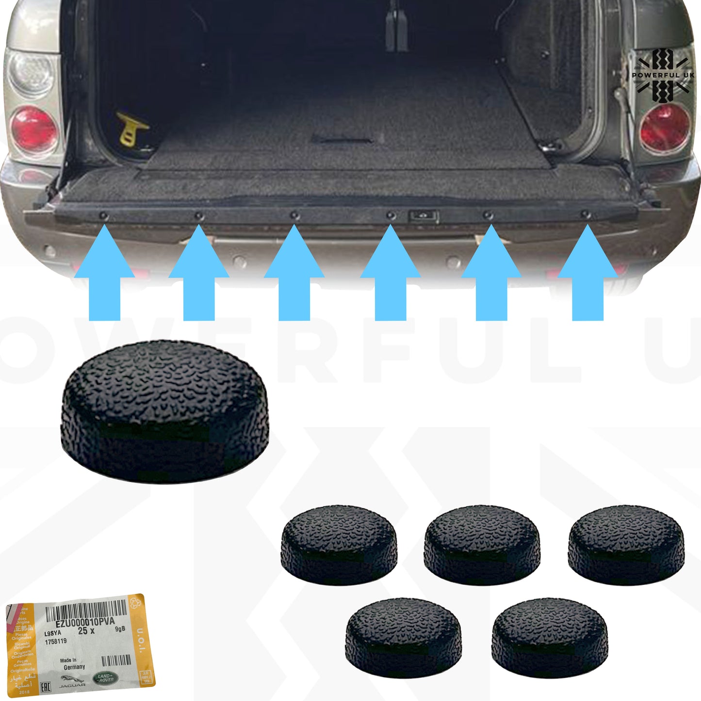 Genuine Interior Tailgate Screw Caps for Range Rover L322 - 6pcs