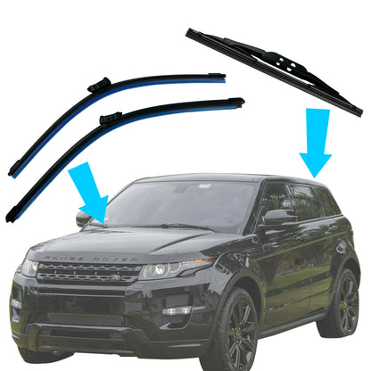 3pc Windscreen Wiper Blade Kit for Range Rover Evoque - Aftermarket