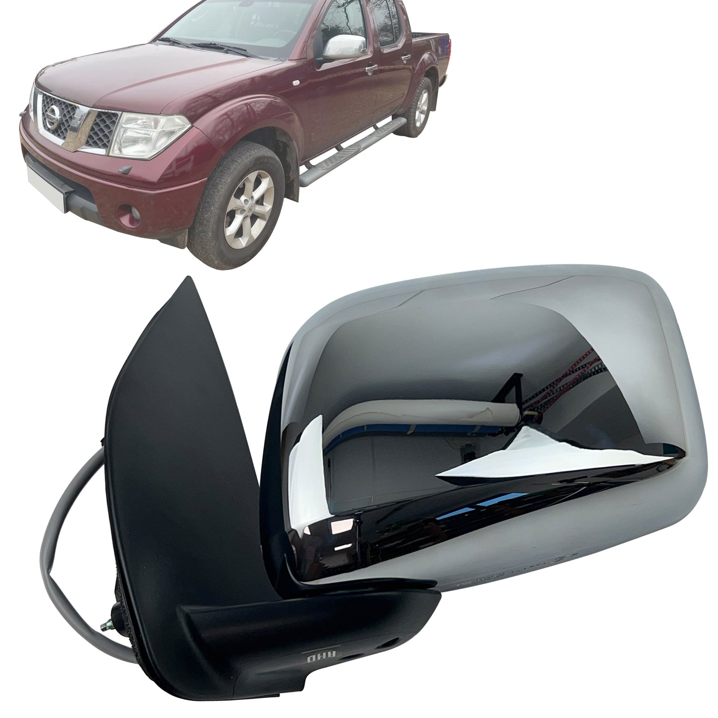 Chrome Wing Mirror Assembly for Nissan Navara D40 - Left