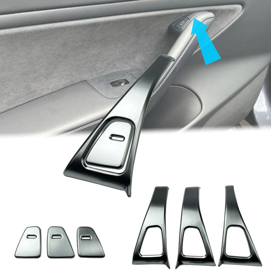 Door Button Surrounds Trim in Silver for Tesla Model 3