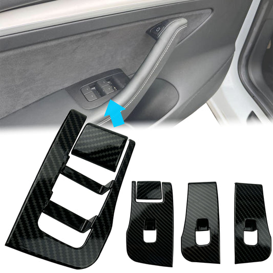 Window Switch Surrounds Trim in Carbon Fibre for Tesla Model 3 - LHD