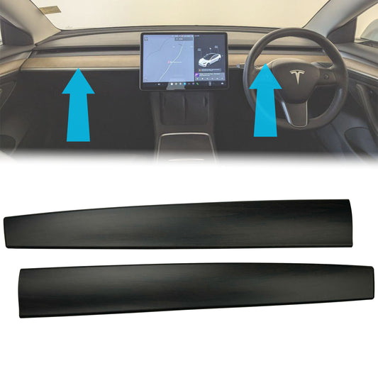 Front Dashboard Panel Covers in Oak Effect for Tesla Model 3 - 2pcs