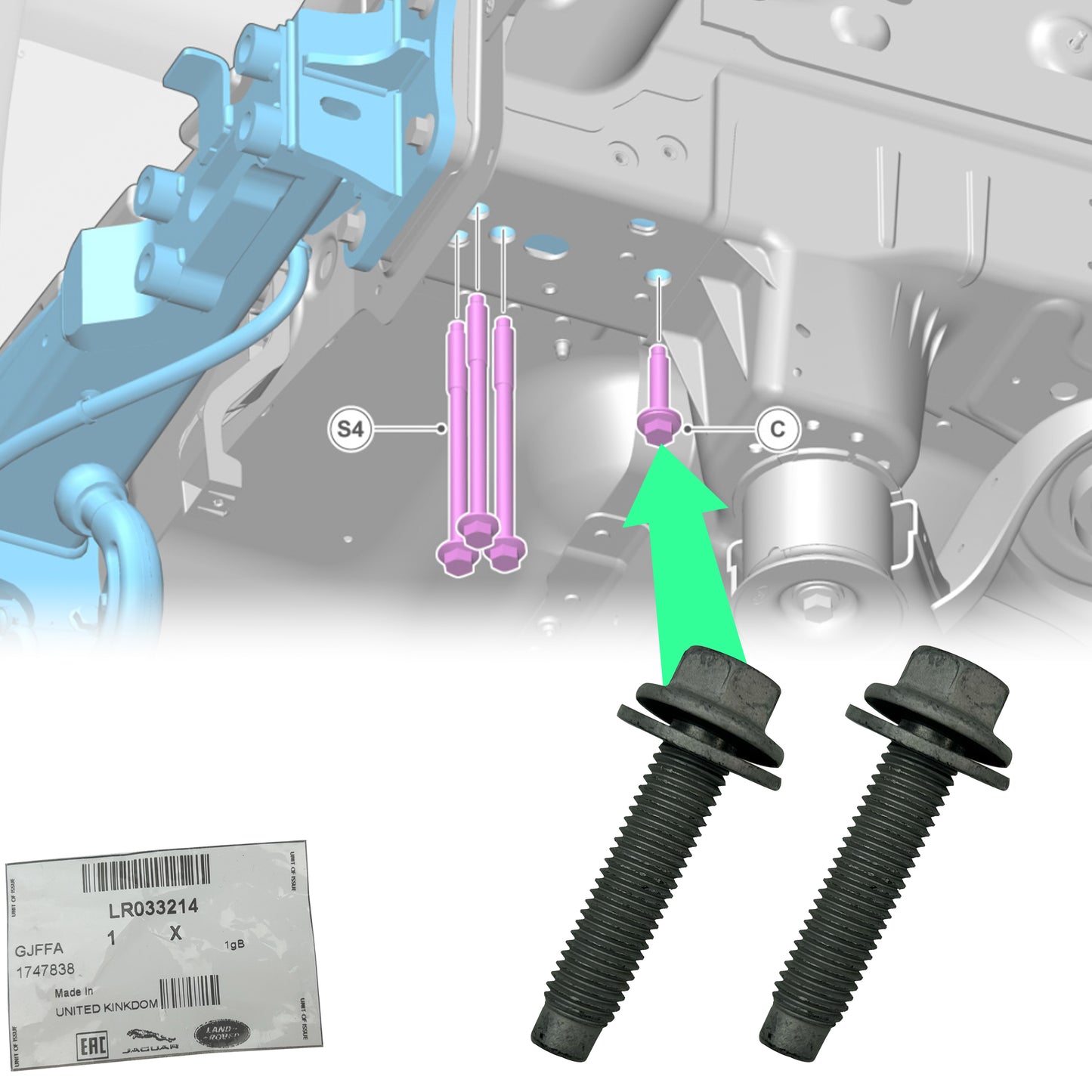 Genuine Rear Fixing Bolts for Tow Bar on Land Rover Defender L663 - 2pc
