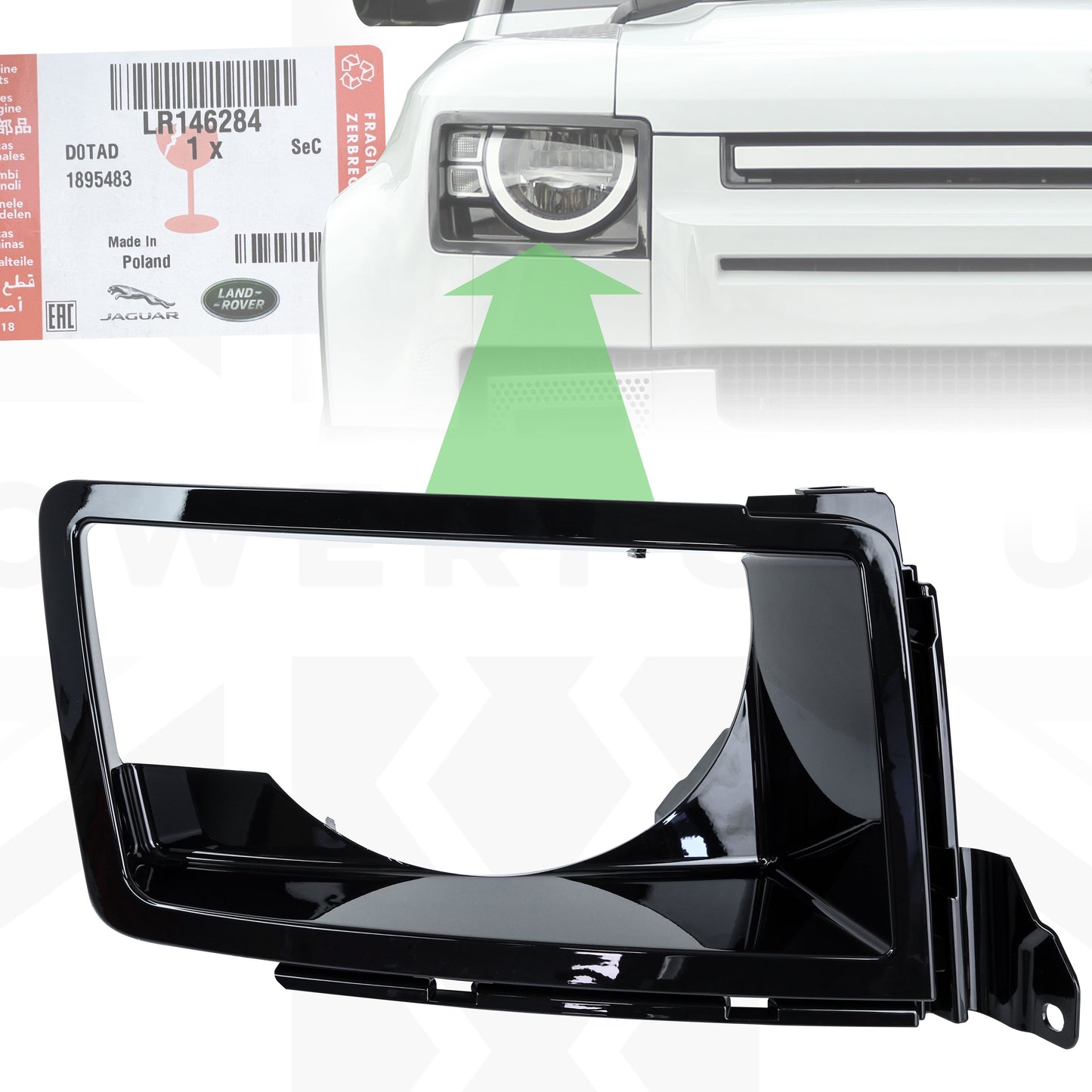 GENUINE Headlight Surround 'NO Washer' for Land Rover Defender L663 - RIGHT