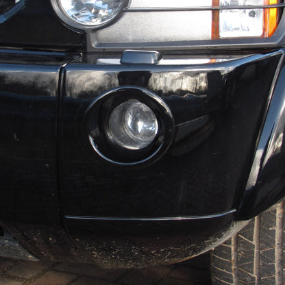 Front Bumper Fog Lamp Bezels - Gloss Black - For Land Rover Discovery 3 - PAIR