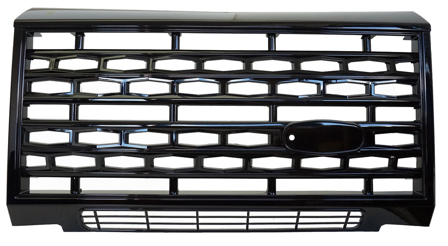 Adventurer Style Front Grille - Gloss Black - for Land Rover Defender