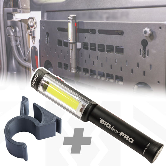 'Big Larry Pro' Torch + Mount Kit for Folding Picnic Table for Land Rover Defender L663 - Vertical