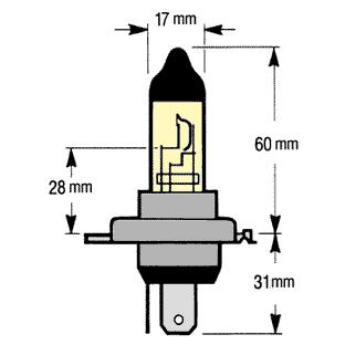 H4 Halogen Headlight Bulbs - 60W/55W Ultra-White (Pair)