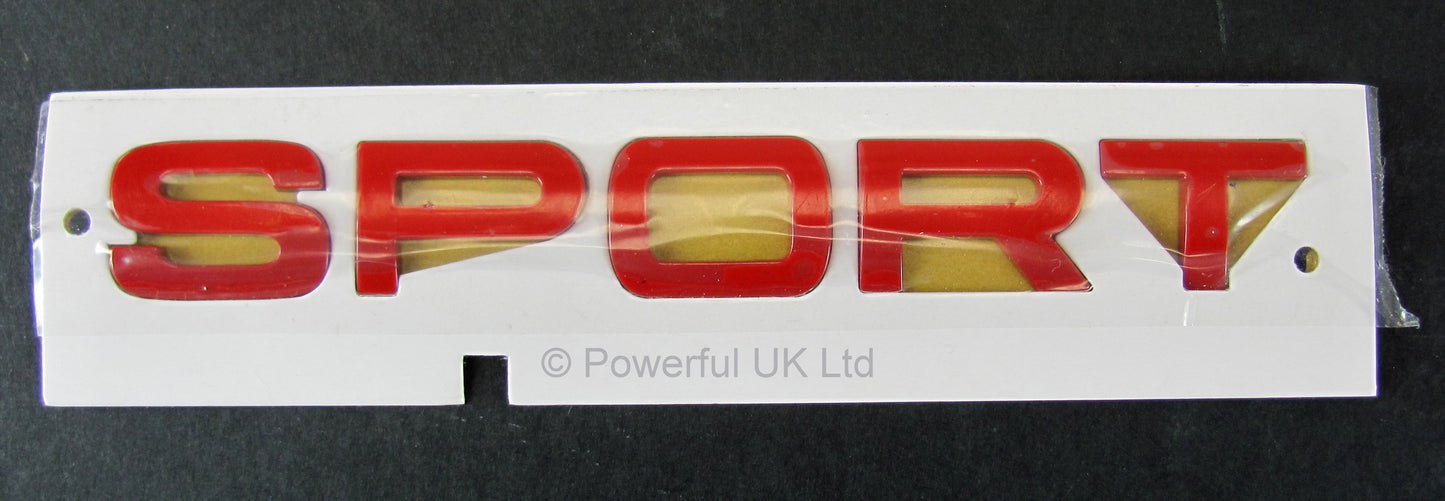 Red Tailgate Lettering - SPORT - for Range Rover Sport