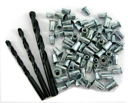M4 M5 M6 Rivet Nut Selection Pack (80 pcs) + Drills