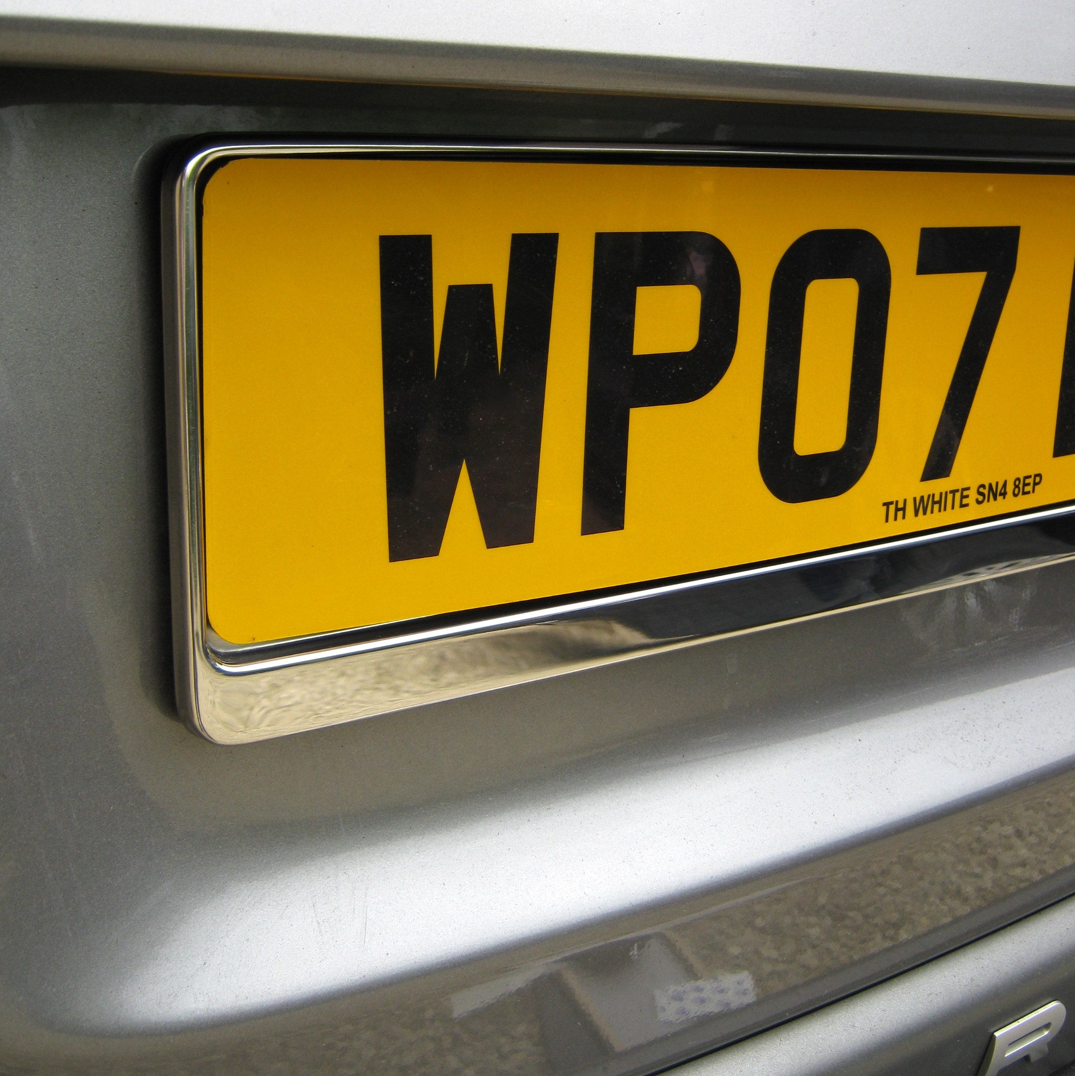 Rear Number Plate Surround - Polished Stainless - for Range Rover Spor ...