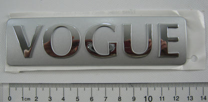 Genuine 'VOGUE' Badge in Silver & Chrome for Range Rover